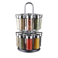 Ensemble de 16 pots à épices rotatifs multifonctions pour cuisine moderne, taille mini, verre 100 ml
