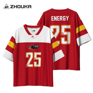 Maglia Personalizzata OEM <span class=keywords><strong>Slim</strong></span> Fit per Rugby e Calcio, Oversize in Rete con Motivi Retrò dei Giocatori, Maglietta Vuota per Football Americano - Product Image 5