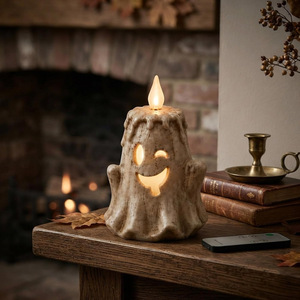 Lámpara con Control Remoto con Temática de Halloween, Juego de Velas de Resina, Solo Presione el Botón para Iluminar la Oscuridad, Adorno para Fiestas - Product Image 3