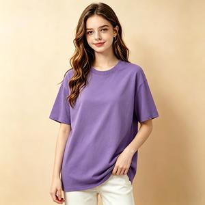 T-shirt vierge en gros 200 g/m² en coton épais pour jeunes garçons et filles, streetwear <span class=keywords><strong>d</strong></span>'été à manches courtes et épaules tombantes, personnalisable avec logo - Product Image 3