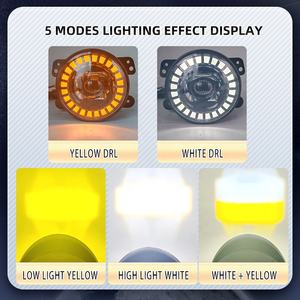 Lampu kabut Led 4 inci, lampu depan untuk Jeep Wrangler, lampu kabut DRL kuning putih, lima mode kekuatan tinggi 2 buah - Product Image 2