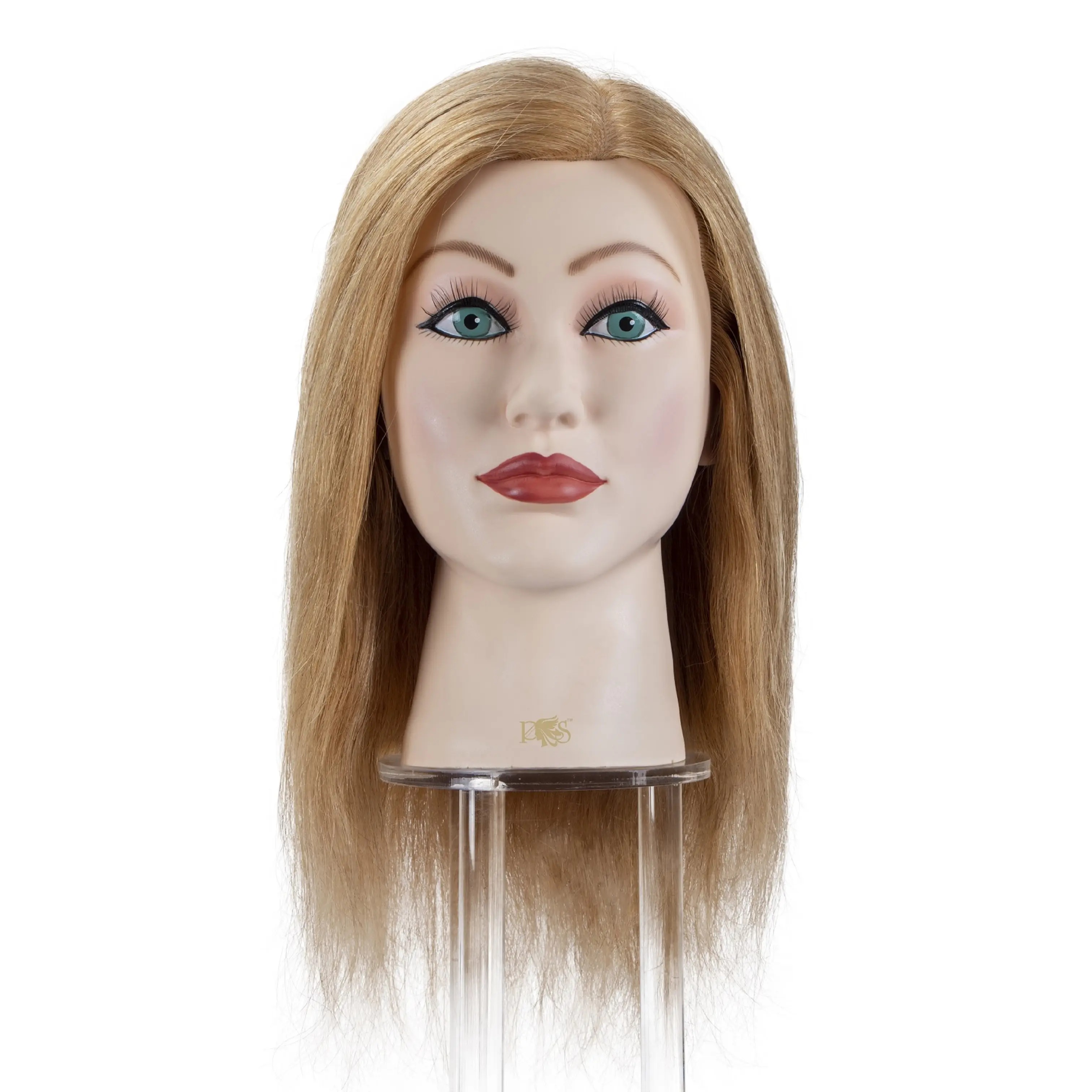 16 inches 100% real human hair training doll head professional training head with natural hair