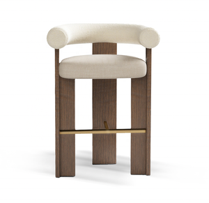 Nordischer Stil Mid-Century-Modern Massivholz Kommerzieller Barhocker für Zuhause und Restaurant - Product Image 1