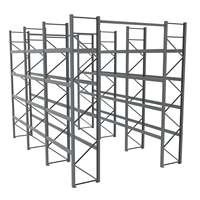 Étagère de stockage de palettes lourdes pour entrepôt, en acier thermolaqué bleu et orange, pour entrepôt logistique
