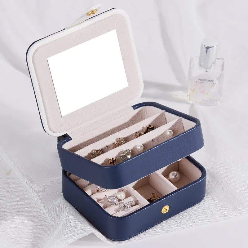 High Quality Factory Direct Wholesale PU Leather Travel Jewelry Case Small Storage Organizer Box