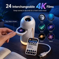 Projecteur de lumière nocturne holographique 5D intelligent HD, projecteur d'étoiles galactiques HD 2-en-1 Plug and Play, rotation à 360°, alimenté par USB