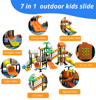 Équipement de terrain de jeu extérieur, toboggan en plastique pour parc d'aventure, usage résidentiel, jeux de jardin écologiques pour école, 5-10 enfants