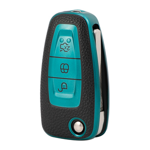 Coque de couverture de clé de voiture en TPU souple à texture en cuir pour <span class=keywords><strong>Ford</strong></span> Fox Kuga <span class=keywords><strong>Tourneo</strong></span> - Product Image 4