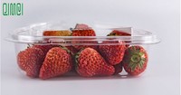 Récipients en plastique alimentaires PET jetables personnalisés Boîte d'emballage de fruits transparente à clapet pour tomate cerise raisin