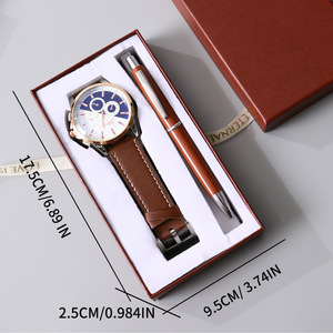 Father's Day Promotional Novelty <b>Gift</b> <b>Set</b> for Men Watch and Pen in Exquisite Paper <b>Gift</b> Box Business <b>Gift</b> - Product Image 3