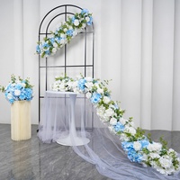 Trois pièces bleu blanc artificiel décoration de mariage Arrangement de fleurs sol suspendu ornement accessoire décor de mariage
