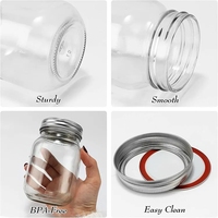 Bocal en verre vide de haute qualité de 16oz avec couvercles en métal pour le stockage des aliments à boire des fruits et légumes
