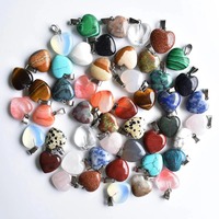 Liontin Solitaire Hati Batu Agate Alami 20mm Buatan Tangan Trendi Unisex untuk Pembuatan Perhiasan DIY Hadiah Pesta Ulang Tahun