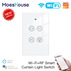 Interrupteur tactile intelligent <span class=keywords><strong>MoesGo</strong></span> WiFi RF433 pour le contrôle multiple des rideaux, des stores et des volets avec rétroéclairage - Product Image 2