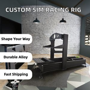 Custom Black Anodized Aluminum 40160 <b>Framing</b> Sim Rig Cockpit Gaming Racing Kit Sim Racing for Moza Fanatec Wheels - Product Image 6
