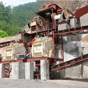 Usine stationnaire de concassage et de criblage de roche calcaire feldspath agrégat gravier concasseur à mâchoires ligne de concassage liste de prix