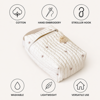 Sac à langer matelassé moderne en coton à motif galaxie, sac de maman brodé, sac fourre-tout à suspendre pour poussette, multifonctionnel, fermeture éclair personnalisée, durable