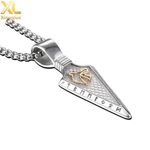 Collar de Joyería para Hombre, Nuevo, Chapado en Oro Negro, Colgante Ojo de Horus, Punta de Lanza Ankh, Flecha de Acero Inoxidable, Collar Masculino - Product Image 2