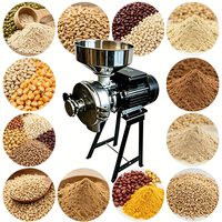 Moulin à maïs électrique 3500W 220V, broyeur de céréales humides/sèches, pour magasin de nouilles de riz, avec disque en manganèse, réglage de la grosseur, moteur, 60kg/h