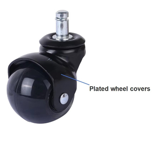 Modern 2.5 Inch 55mm Transparent PP Ball Bearing 360 Degree Swivel Casters Eco Friendly Durable <b>Replacement</b> Chair <b>Wheels</b> - Product Image 4