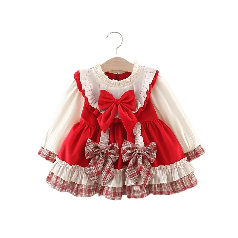 2023 Herbst Boutique Kleidung Mädchen Kinder Langarm Party Spanisch Kinder Baby Lolita Kleid