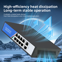 Switch PoE Gigabit de 8 Puertos Tshield, Full-Duplex/Half-Duplex, No Administrado, 20Gbps, Escritorio, Plug and Play, para Hogar, Oficina, Sistema CCTV, en Stock