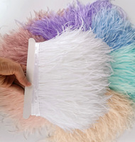 Vente en gros de garniture en plumes d'autruche teintées de haute qualité, 10-15 cm, franges douces et moelleuses, accessoires pour tissus de jupes de danse et vêtements