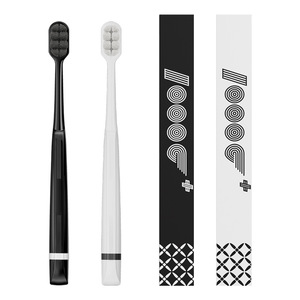 Cloud Sensing <b>Waves</b> Toothbrush Soft Bristle Adult Manual High Quality Black White - Product Image 3