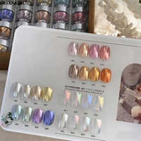 Set de 24 Colores de Polvo para Uñas Aurora Moonlight con Efecto Brillante para Manicura, Diseño DIY, Polvo de Espejo Premium para Uñas