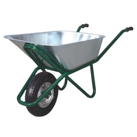 Brouette en métal galvanisé KPGD-577 Kanat Pro avec roues en plastique, capacité de charge 200 kg, bac de 100 L, pour terrains boueux, usage intensif, garantie 1 an
