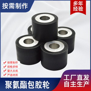 Roues revêtues de polyuréthane 1265, noyau en aluminium cylindrique, rouleaux industriels pour usage en usine de fabrication - Product Image 3