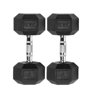 Đen Cao Su Tráng Hex Quả Tạ Đặt Cho Nhà Phòng Tập Thể Dục Miễn Phí Trọng Lượng Loại Cho Tập Thể Dục Tập Thể Dục - Product Image 5