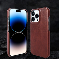 Étui pour iPhone 11 12 13 14 Pro Max en cuir véritable, motif en cuir ciré, étui pour iPhone en cuir véritable