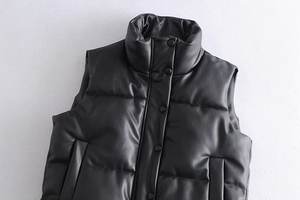 Gilet de costume <span class=keywords><strong>sans</strong></span> manches pour <span class=keywords><strong>femme</strong></span>, élégant, imperméable, en PU <span class=keywords><strong>noir</strong></span>, avec garniture en <span class=keywords><strong>fourrure</strong></span>, en toile, fermeture éclair, collection hiver 2022 - Product Image 5