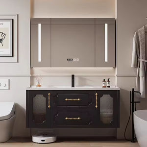 Mobile impermeabile <span class=keywords><strong>salvaspazio</strong></span> moderno da bagno a parete con lavandino - Product Image 1