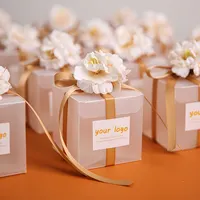 2022 personnalisé PET PVC acétate bébé douche Thanksgiving fête de mariage faveur bonbons Transparent cadeau boîte en plastique