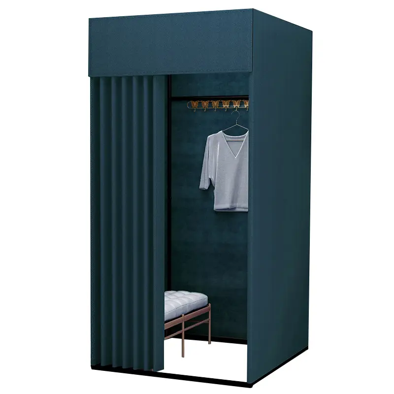 Detachable and Removable Simple Portable Folding Square Black, Gold Frame Clothes Shop Fitting Room and Dressing Room