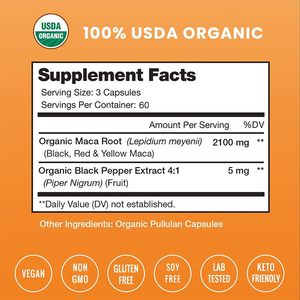 Capsules de racine de maca <span class=keywords><strong>Niceme</strong></span> 1000 mg, complément alimentaire à base de plantes pour adultes, hommes et femmes, stimulant l'énergie, la gestion de l'énergie, l'endurance et les performances |   Maca noire 180 - Product Image 3