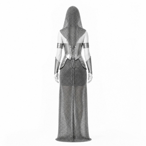 Conjunto de armadura medieval de malla de acero para mujer, disfraz retro de caballero para cosplay, Halloween, actuación en escenario - Product Image 5