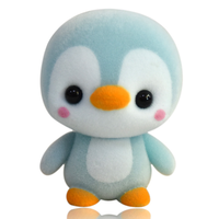 OEM PVC Eisbär-Spielzeug Beflockte Plastik-Kleintierfigur Flauschiges Arktisches Bärenmodell als Geschenk für Kinder