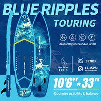 Nouvelle planche à pagaie gonflable Ridewave (SUP) avec matériau à point de chute-Planche de lacs et de rivières écologique et portable