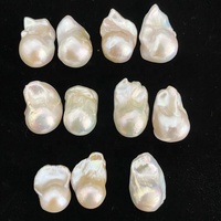 Collier de perles baroques blanches irrégulières en perles d'eau douce naturelles 10-30mm, perles multicolores roses en vrac pour la fabrication de bijoux
