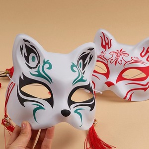 Máscara <span class=keywords><strong>de</strong></span> gato zorro <span class=keywords><strong>de</strong></span> media cara <span class=keywords><strong>de</strong></span> estilo japonés pintada a mano <span class=keywords><strong>de</strong></span> plástico <span class=keywords><strong>para</strong></span> hombres y mujeres accesorios <span class=keywords><strong>de</strong></span> <span class=keywords><strong>Halloween</strong></span> transfronterizos Bola <span class=keywords><strong>de</strong></span> fiesta - Product Image 3