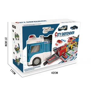1/42 bus Suppliers-รถตำรวจ2 In 1,ของเล่นสำหรับเด็ก Diecast รถบัสของเล่นพร้อมเพลง