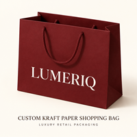 Sacs de shopping en papier kraft de luxe personnalisés avec logo et poignées en corde pour l'emballage de marques de boutiques et les commandes professionnelles