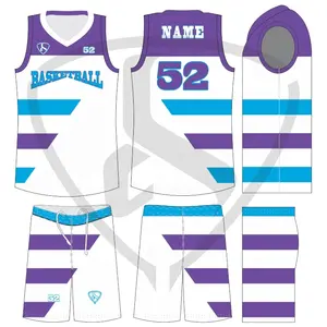 Maillots de basket-ball pour enfants, vierges, personnalisés, similaire aux maillots et Shorts de haute qualité, vente en gros - Product Image 1