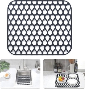 Alas Pelindung Wastafel Silikon Food Grade 34x30cm, Rak Tirisan Lipat Tahan Panas, <span class=keywords><strong>Anti</strong></span> Selip Bebas BPA - Product Image 1