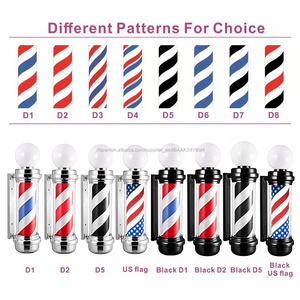 poste giratorio barberia mejor cromado plateado con gran bola redonda barbero señal de poste peluquero salón de polo - Product Image 3