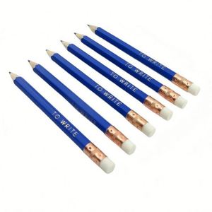 Cheap Custom Logo Printed Promotional Mini Pencils Pre-Sharpened HB Lead Hexagonal Wooden <b>Erasers</b> for Hotels - Product Image 1