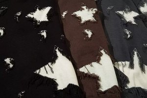 เสื้อสเวตเตอร์ไหมพรมคอวีลายดาวประดับพู่สำหรับผู้หญิง สไตล์วินเทจลำลองสำหรับฤดูหนาวจาก Mifaktory - Product Image 3